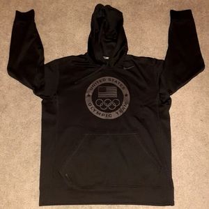Nike United States Olympic Committee Hoodie - Large - Clean - Therma-Fit - Black